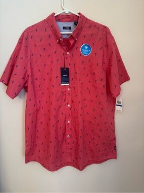 Izod Advantage Performance Cool FX Shirt Men’s XL Red Seahorse Print NWT